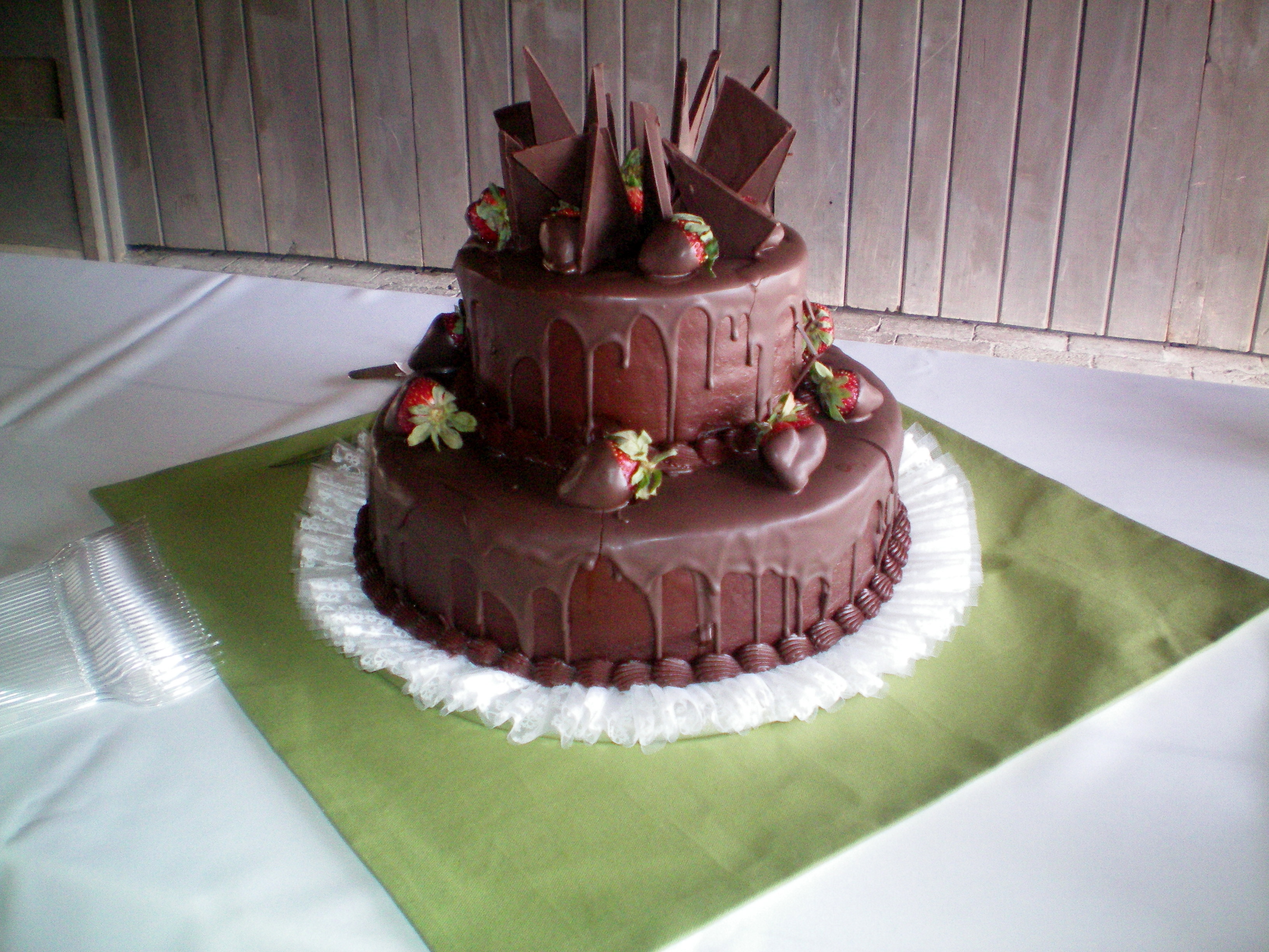 Chocalte covered grooms cake